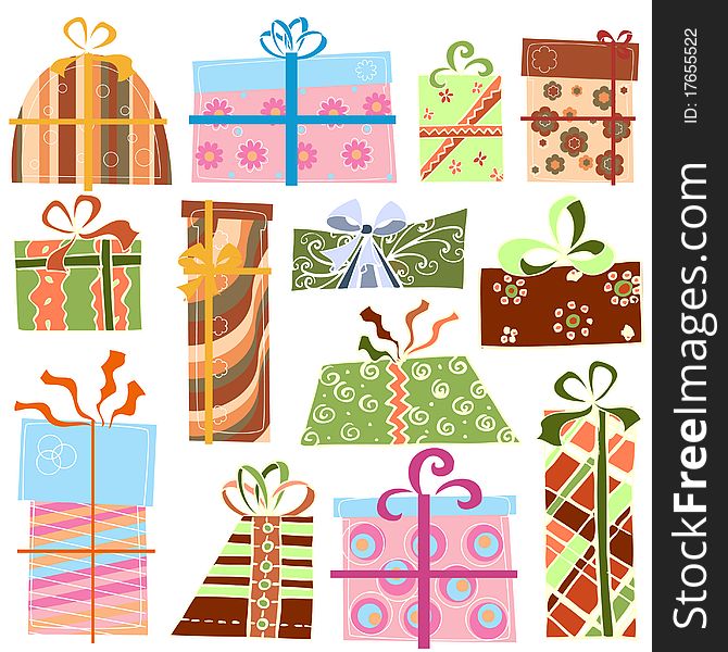 vector set of gift illustration vector. vector set of gift illustration vector