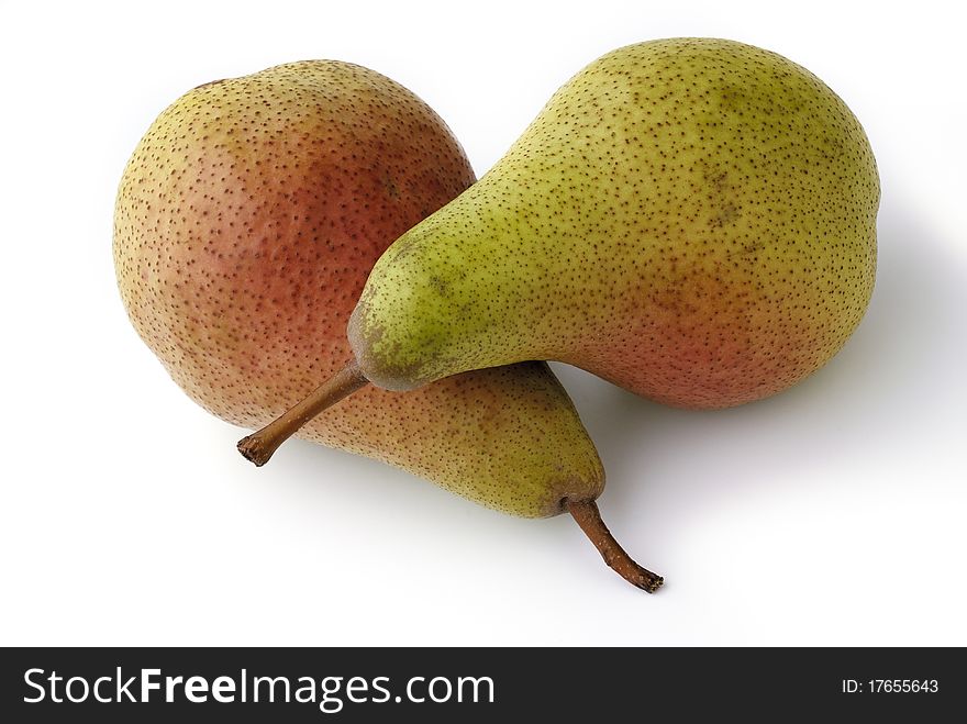 Two pears, one above the other