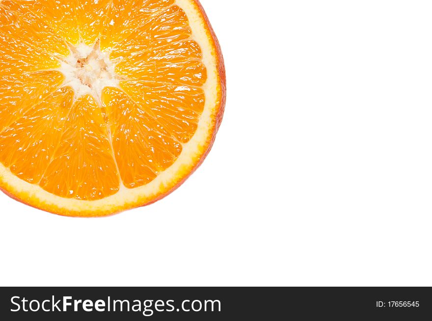 Isolated cut piece of the orange. Isolated cut piece of the orange