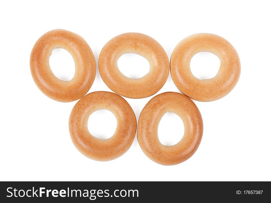 Olympic symbol made of five ring-shaped bread. Olympic symbol made of five ring-shaped bread