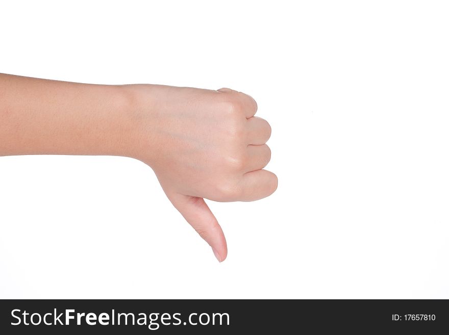 Hand Gesture Of Female Isolated