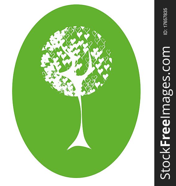 Green tree stencil. Oval logo. Green tree stencil. Oval logo