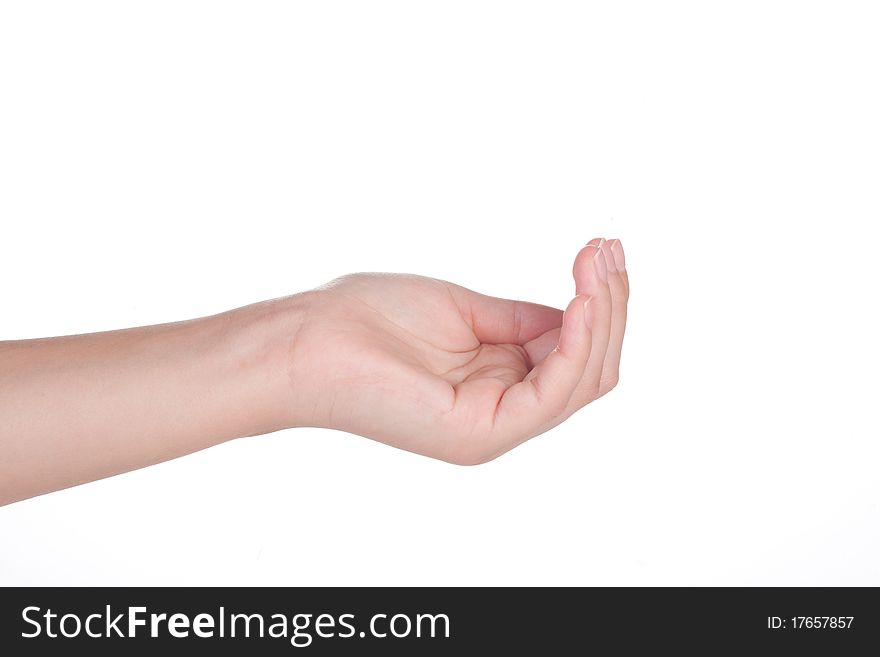 Hand Gesture Of Female Isolated
