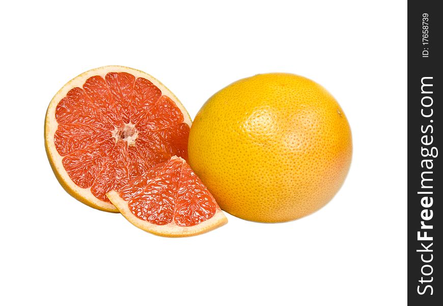 Isolated grapefruit on white background