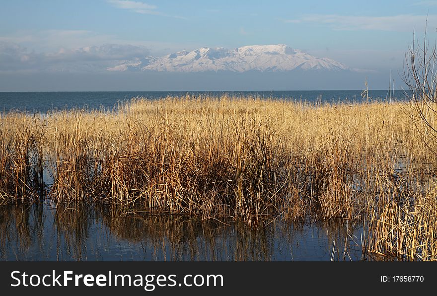 A view of Beysehir Lake in Konya, Turkey.