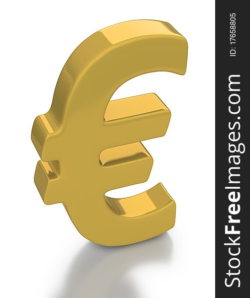 Gold Euro currency symbol