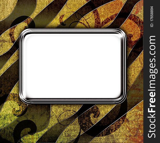 Grunge photo frame with pattern for web or desktop