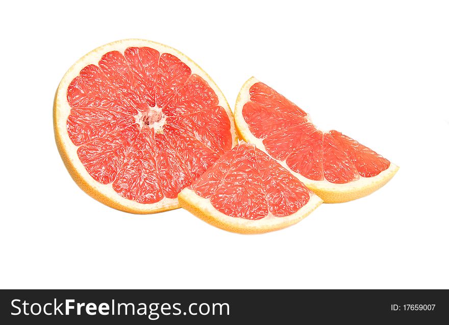 Isolated grapefruit on white background. Isolated grapefruit on white background