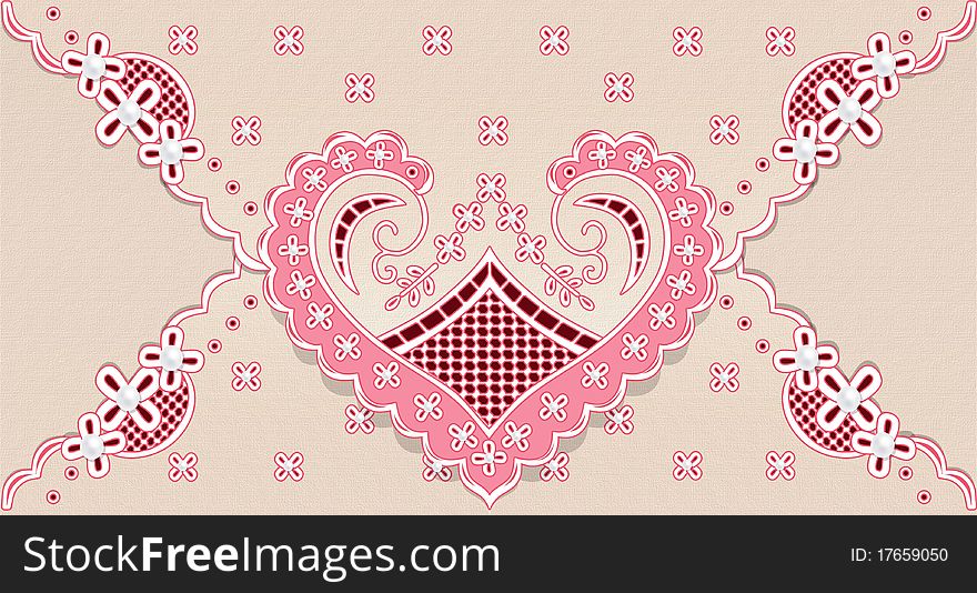 Love letter from the heart with patterns