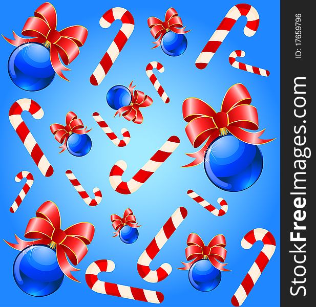 Christmas background with balls beautiful illustration for a design