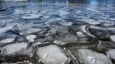 Ice Patterns In Frozen Fox River Royalty Free Stock Photography