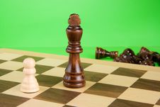 Chess Piece On Green Background Royalty Free Stock Photos Chess Piece On Green Background Royalty Free Stock Photos