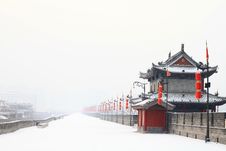 Rampart Coverd By The First Snow Of 2011 Royalty Free Stock Photo
