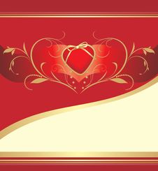Red Heart With Floral Ornament. Valentines Card Royalty Free Stock Photos Red Heart With Floral Ornament. Valentines Card Royalty Free Stock Photos