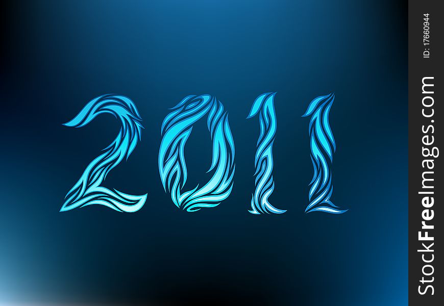 Illustration of new year 2011 in shining tribal style. Illustration of new year 2011 in shining tribal style