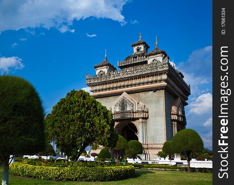 Patuxai or Arc de triomphe the building of French in Loa to marked their victory in Asia. Patuxai or Arc de triomphe the building of French in Loa to marked their victory in Asia.