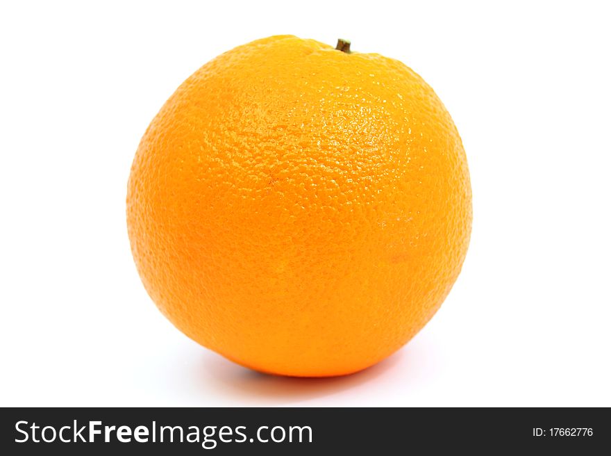 An image of a fresh orange on white background