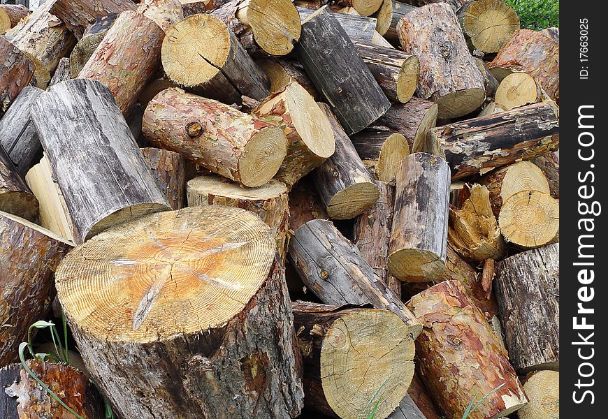 Background of pine logs for heating. Background of pine logs for heating