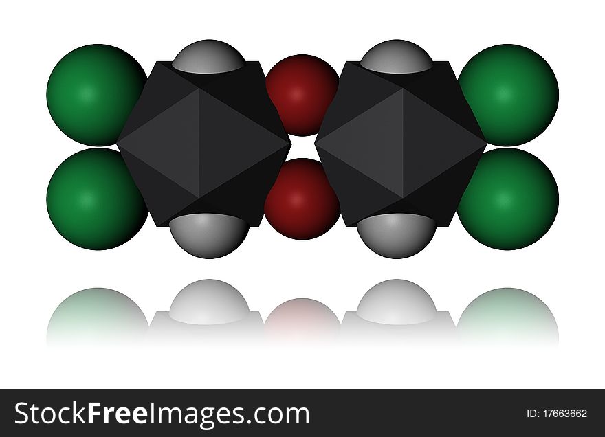 Illustration on food poisoning - Dioxin - molecule