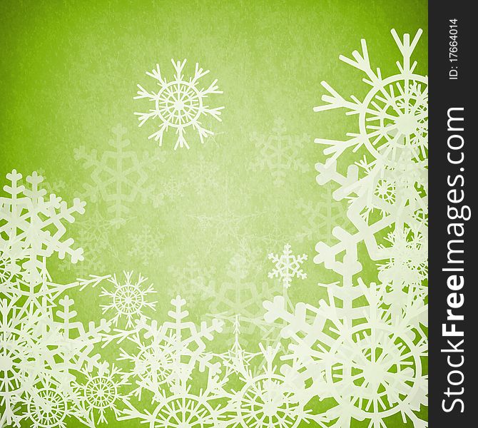 Illustration of abstract snowflake background