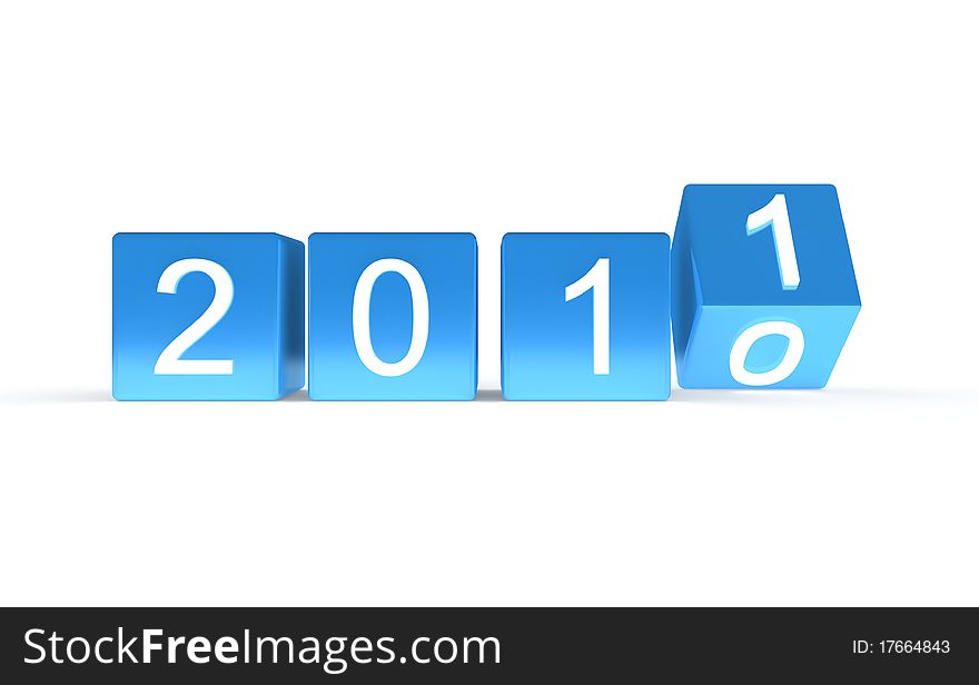 New year 2011 on white background