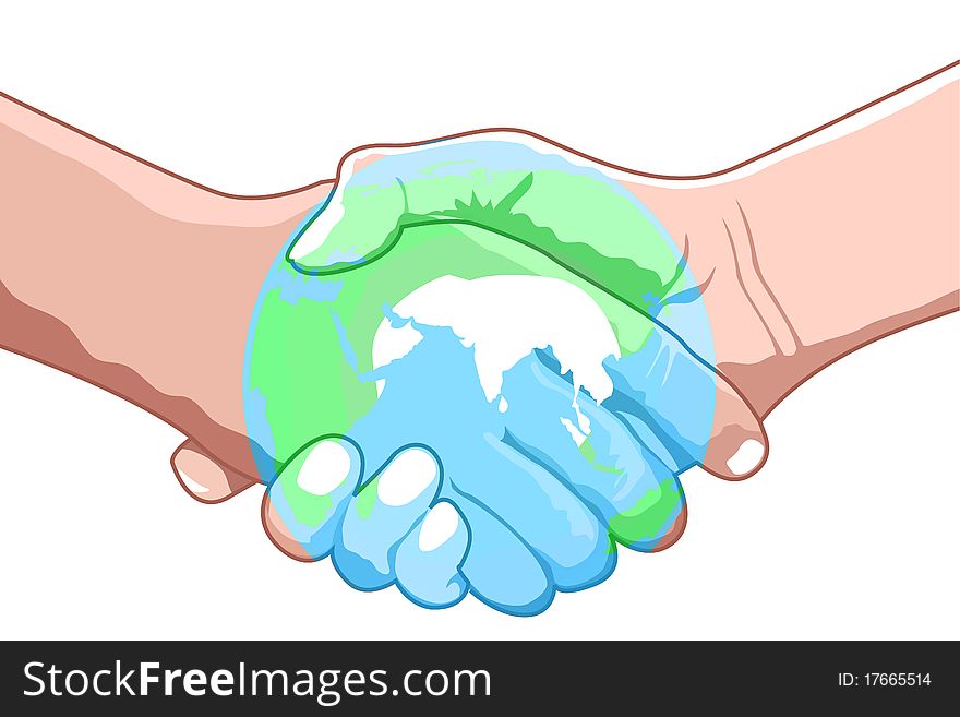 Illustration of world deal on white background