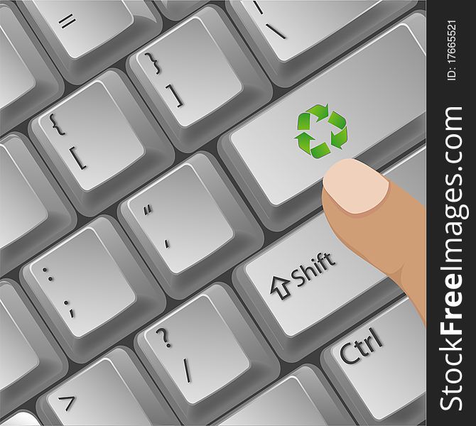 Illustration of recycle button in key board