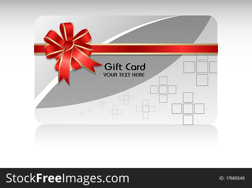 Illustration of gift card on white background