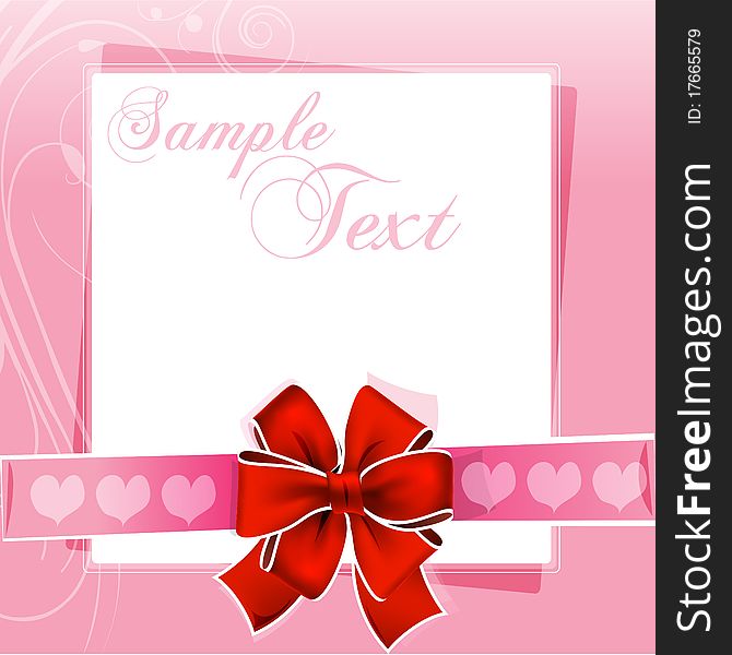 Illustration of valentine card with isolated background