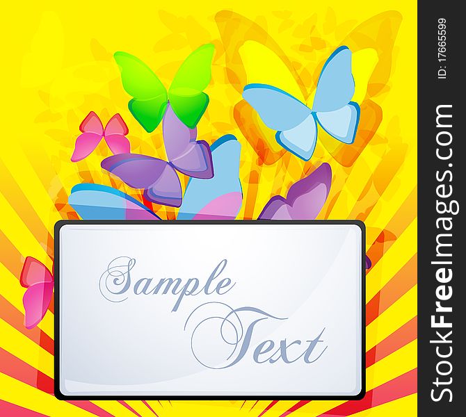 Illustration of abstract background with butterfly