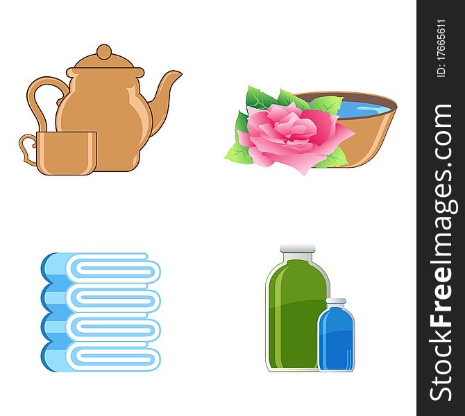 Illustration of refreshing icons on white background