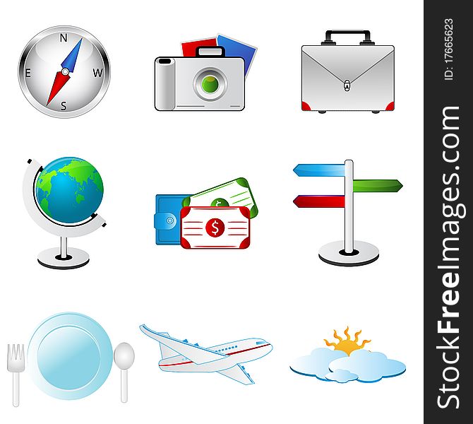 Illustration of various objects and icons on white background. Illustration of various objects and icons on white background