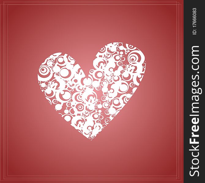 White heart on red background. Vector illustration. White heart on red background. Vector illustration