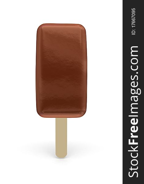 Chocolate ice-cream isolated on white