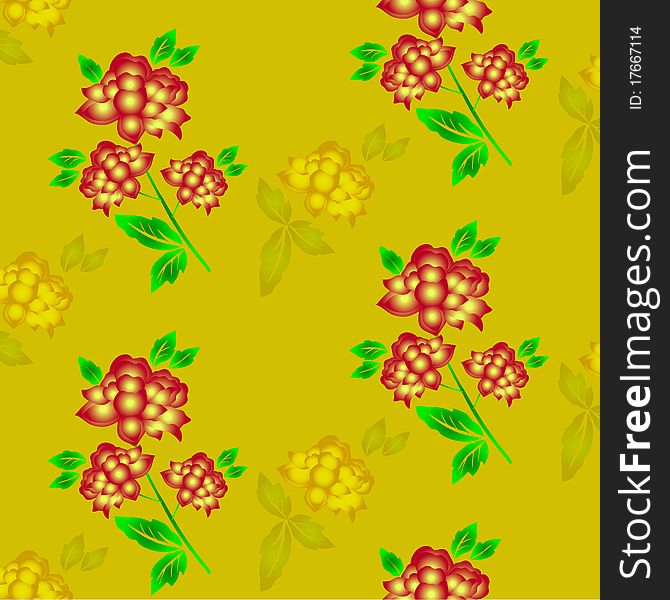 Seamless floral background. Repeat many times. Vector illustration.