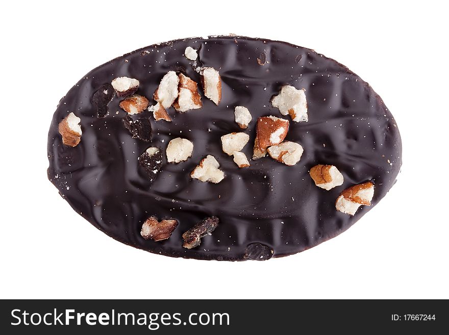 Biscuit dough with chocolate on a white background. Biscuit dough with chocolate on a white background.