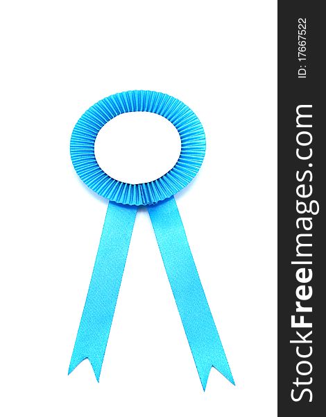 Blue award ribbon isolate on white background. Blue award ribbon isolate on white background