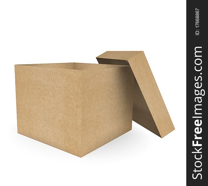 Cardboard box isolated on white background