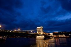 Budapest By Night / Chain Bridge Stock Photos