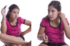 Girl Listening To Music Stock Photo Girl Listening To Music Stock Photo