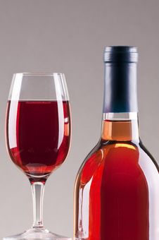Glass And Bottle Of Rose Wine Royalty Free Stock Image Glass And Bottle Of Rose Wine Royalty Free Stock Image