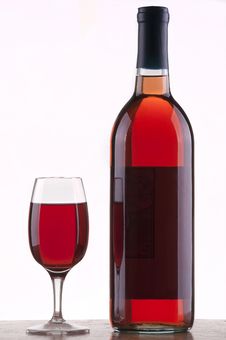 Glass And Bottle Of Rose Wine Royalty Free Stock Image Glass And Bottle Of Rose Wine Royalty Free Stock Image
