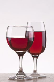 Two Different Glass Of Rose Wine Stock Photo Two Different Glass Of Rose Wine Stock Photo