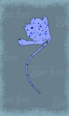 Beautiful Blue Flower With Hearts Royalty Free Stock Images