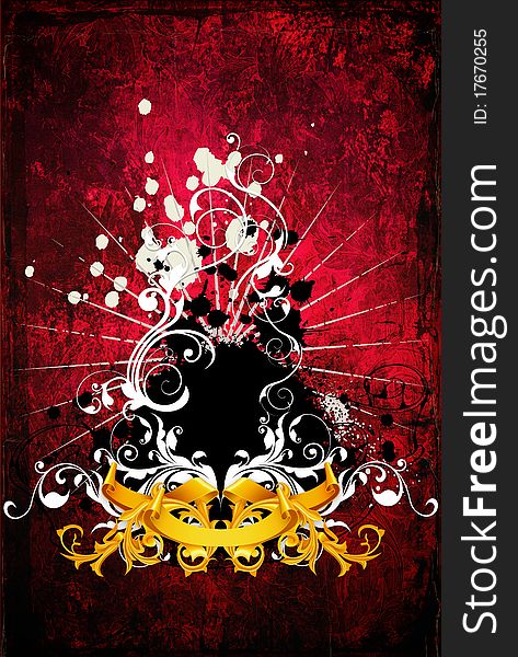 Red background with splashes, floral for portraits. Red background with splashes, floral for portraits