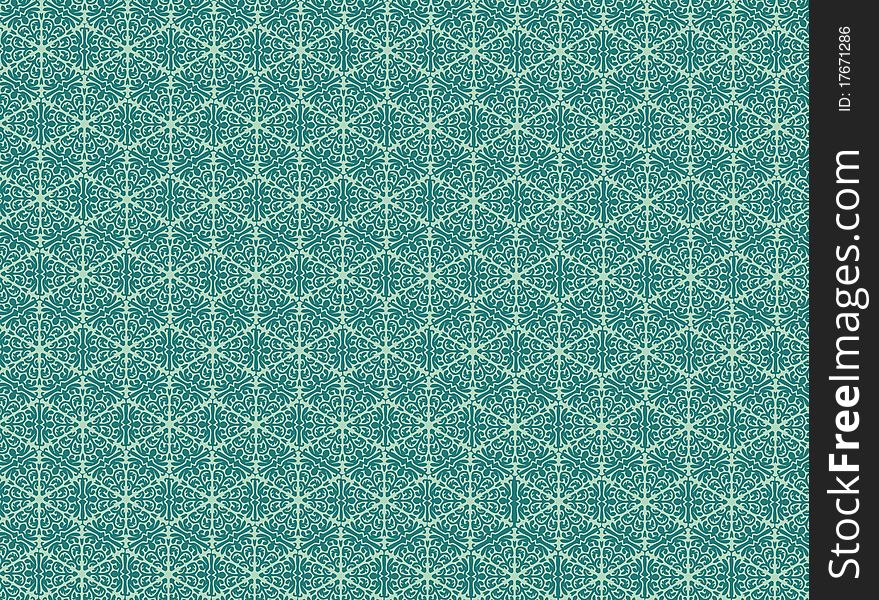 Blue damask seamless wallpape pattern