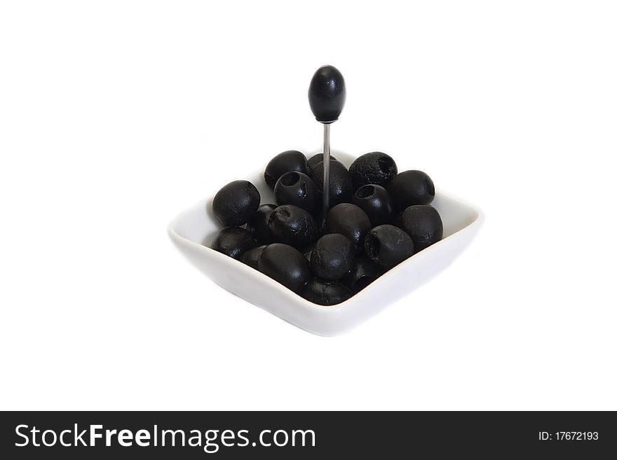 Olives on a white plate