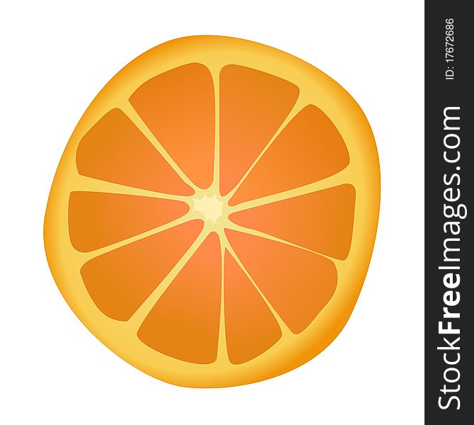 Colored illustrated of orange slice