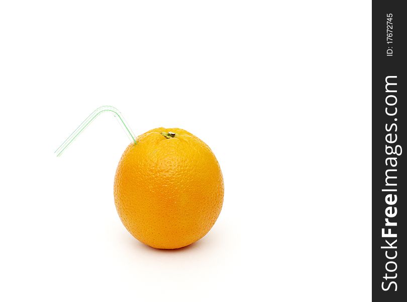 Juicy orange isoalted on a white background