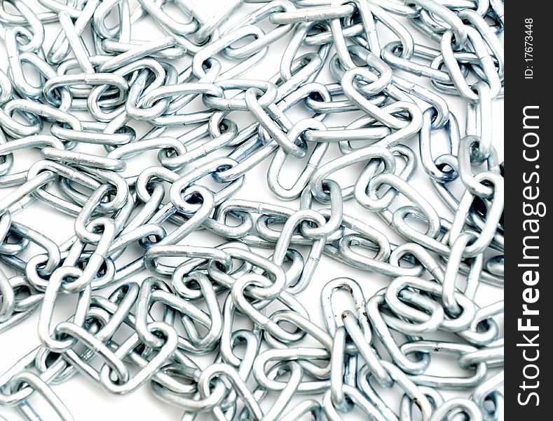 Metallic chain solated on a white background. Metallic chain solated on a white background